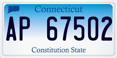 CT license plate AP67502