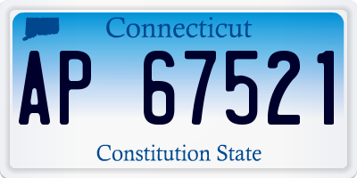 CT license plate AP67521