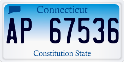 CT license plate AP67536