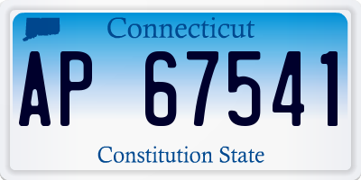 CT license plate AP67541