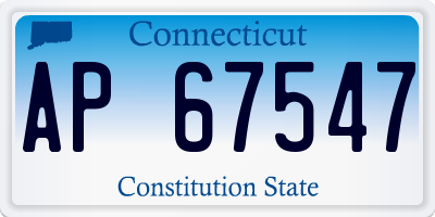 CT license plate AP67547