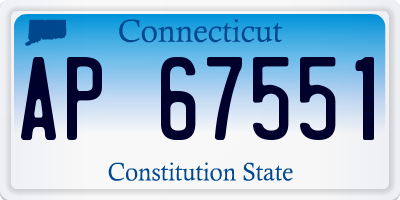 CT license plate AP67551