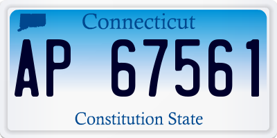 CT license plate AP67561