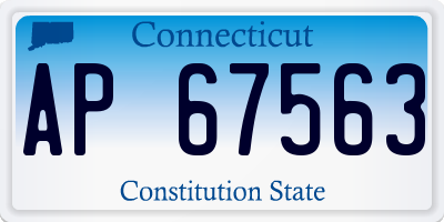CT license plate AP67563