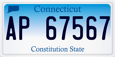 CT license plate AP67567