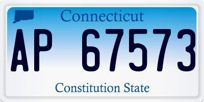 CT license plate AP67573