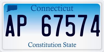 CT license plate AP67574