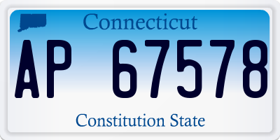 CT license plate AP67578