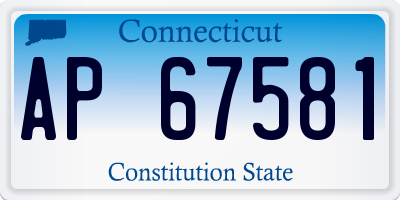 CT license plate AP67581