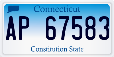 CT license plate AP67583