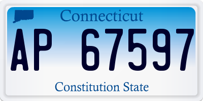 CT license plate AP67597