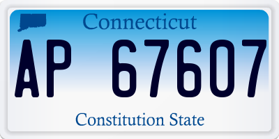 CT license plate AP67607
