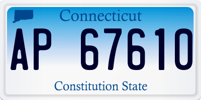 CT license plate AP67610