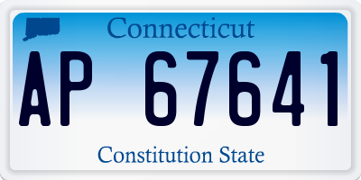 CT license plate AP67641