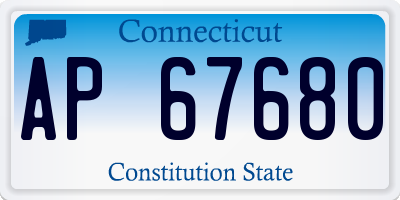 CT license plate AP67680