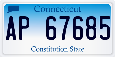 CT license plate AP67685