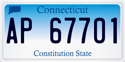 CT license plate AP67701