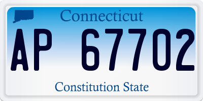CT license plate AP67702