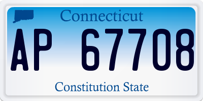 CT license plate AP67708