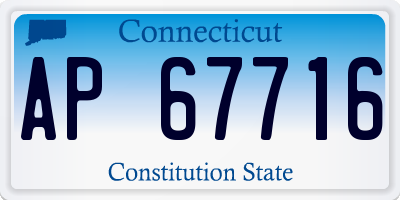 CT license plate AP67716