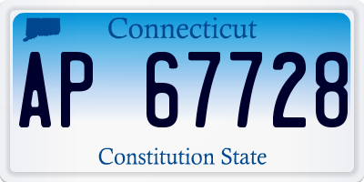CT license plate AP67728