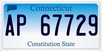 CT license plate AP67729