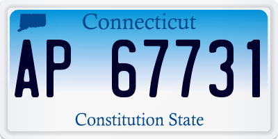 CT license plate AP67731