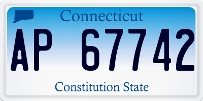 CT license plate AP67742