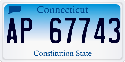 CT license plate AP67743
