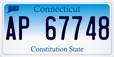 CT license plate AP67748