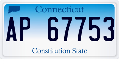 CT license plate AP67753