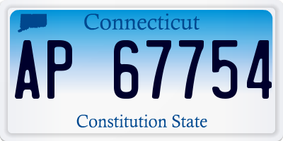 CT license plate AP67754