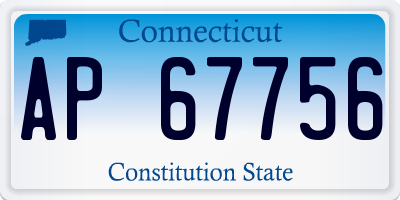 CT license plate AP67756