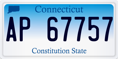 CT license plate AP67757