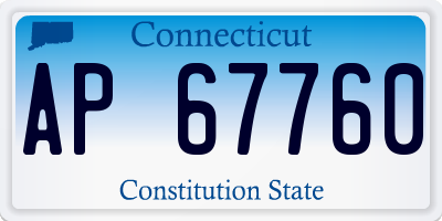 CT license plate AP67760