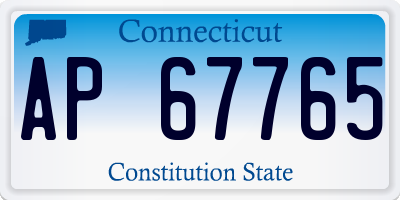 CT license plate AP67765