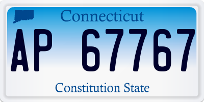 CT license plate AP67767