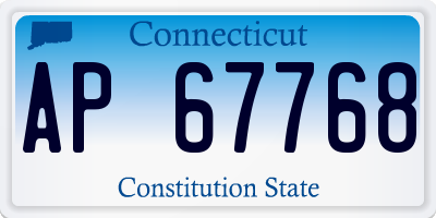 CT license plate AP67768