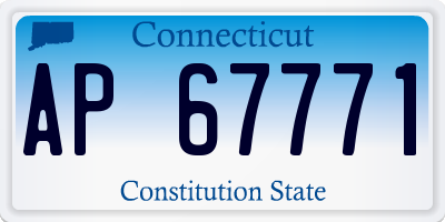 CT license plate AP67771