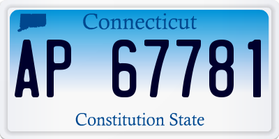 CT license plate AP67781
