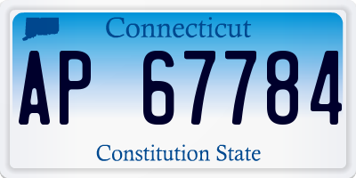CT license plate AP67784