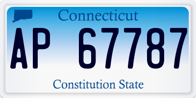 CT license plate AP67787