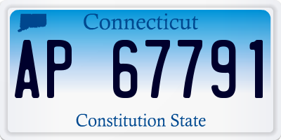 CT license plate AP67791