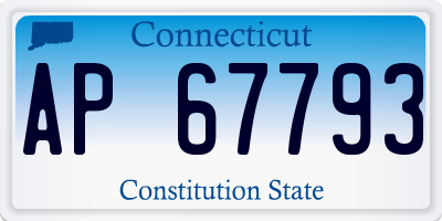 CT license plate AP67793