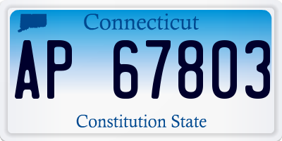 CT license plate AP67803