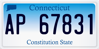 CT license plate AP67831