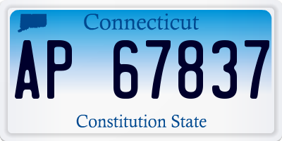 CT license plate AP67837