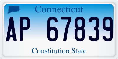 CT license plate AP67839