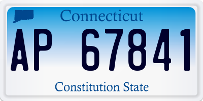 CT license plate AP67841