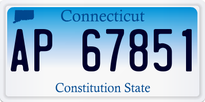 CT license plate AP67851